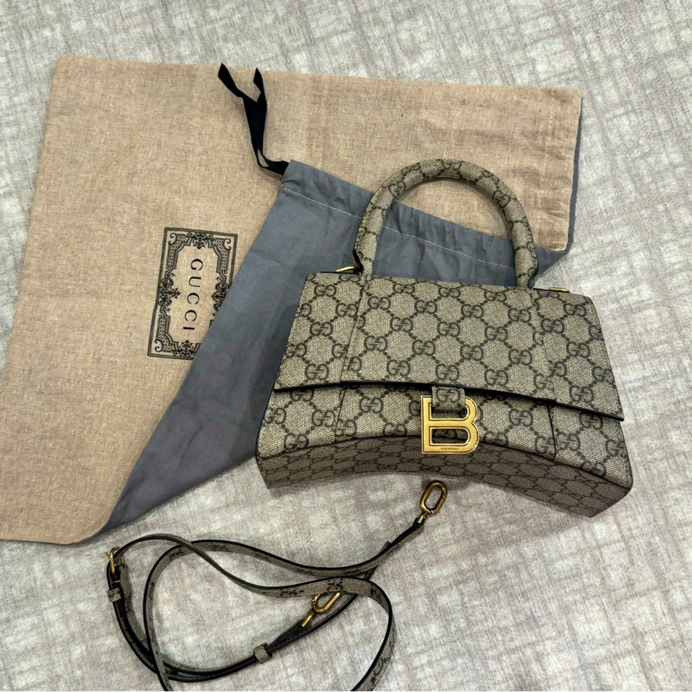 Gucci x Balenciaga Supreme Monogram Small hourglass top handle bag